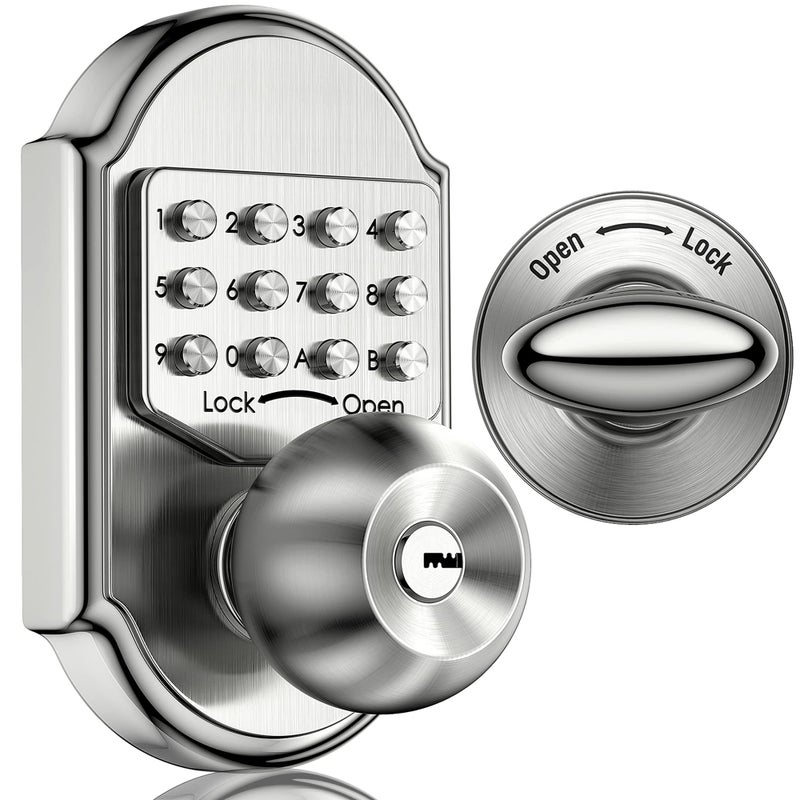 Elemake Keyless Entry Door Lock with Keypad - Keyless Deadbolt Lock, Digital Code Security Door Lock for Exterior Doors, Mechanical Lock with Stainless Steel 304 for Durability and Easy DIY Installation - Image 1